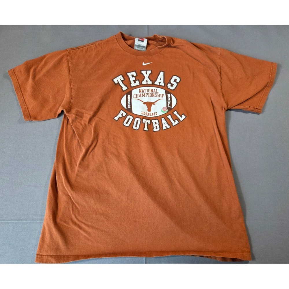 Nike Texas Longhorns Shirt Mens Large Orange 2006 Rose Bowl Y2K Football